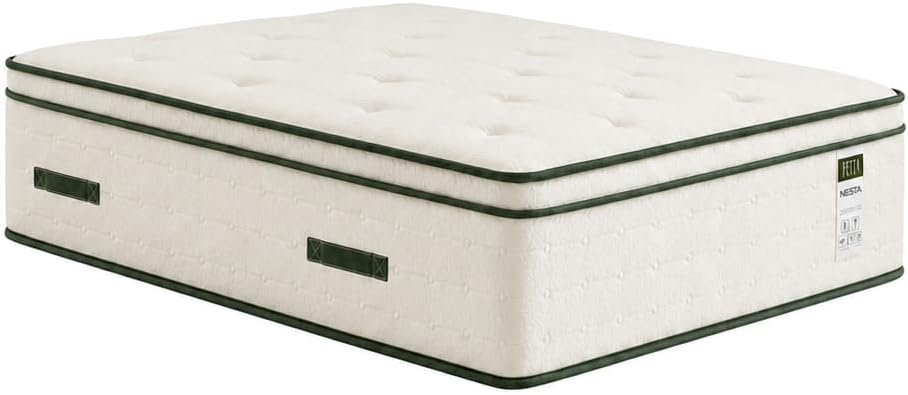 14 inch Hybrid Queen Mattress for Couples, Gel Memory Foam & Pocket Coils, Cooling, Motion Isolation, Edge Support, Fiberglass-Free
