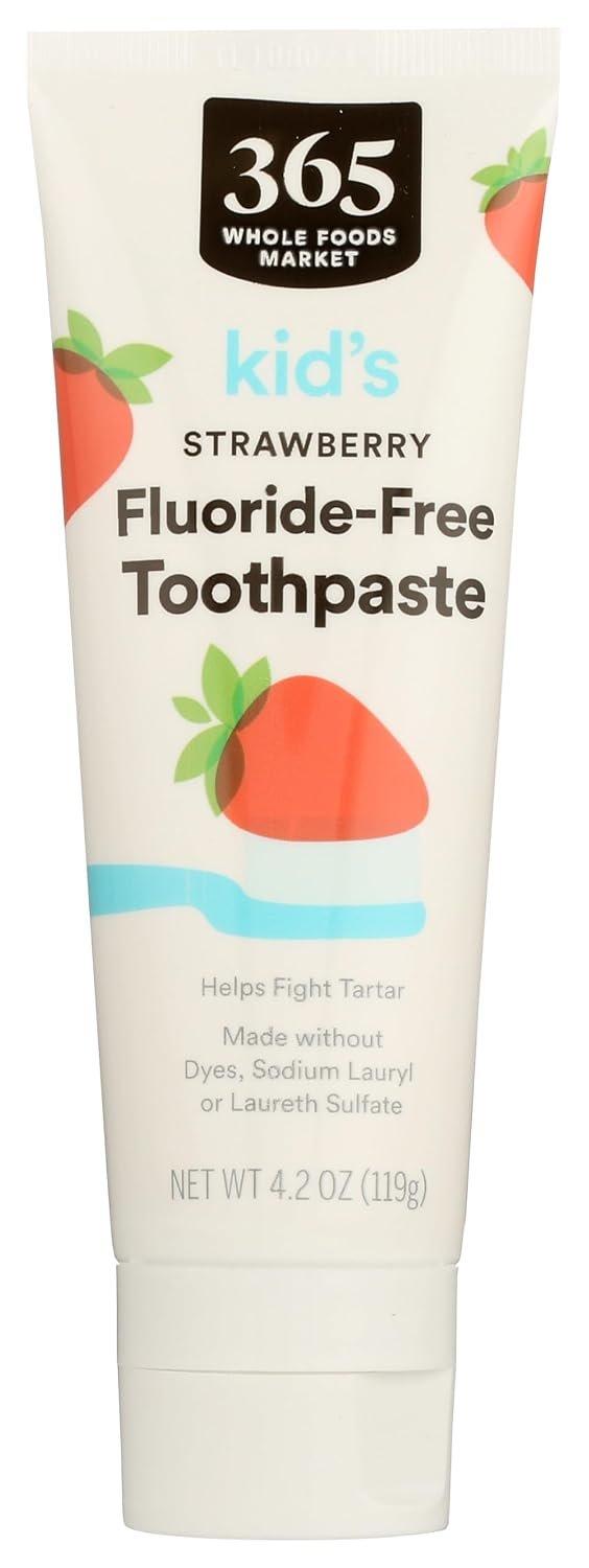 365 by Whole Foods Market, Kid’s Fluoride-Free Toothpaste, Strawberry, 4.2 Ounce