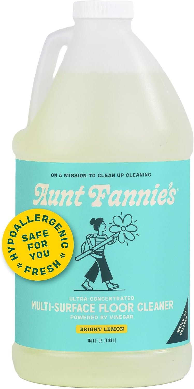 Aunt Fannie’s Ultra Concentrated Vinegar Floor Cleaner, Bright Lemon, 64 oz