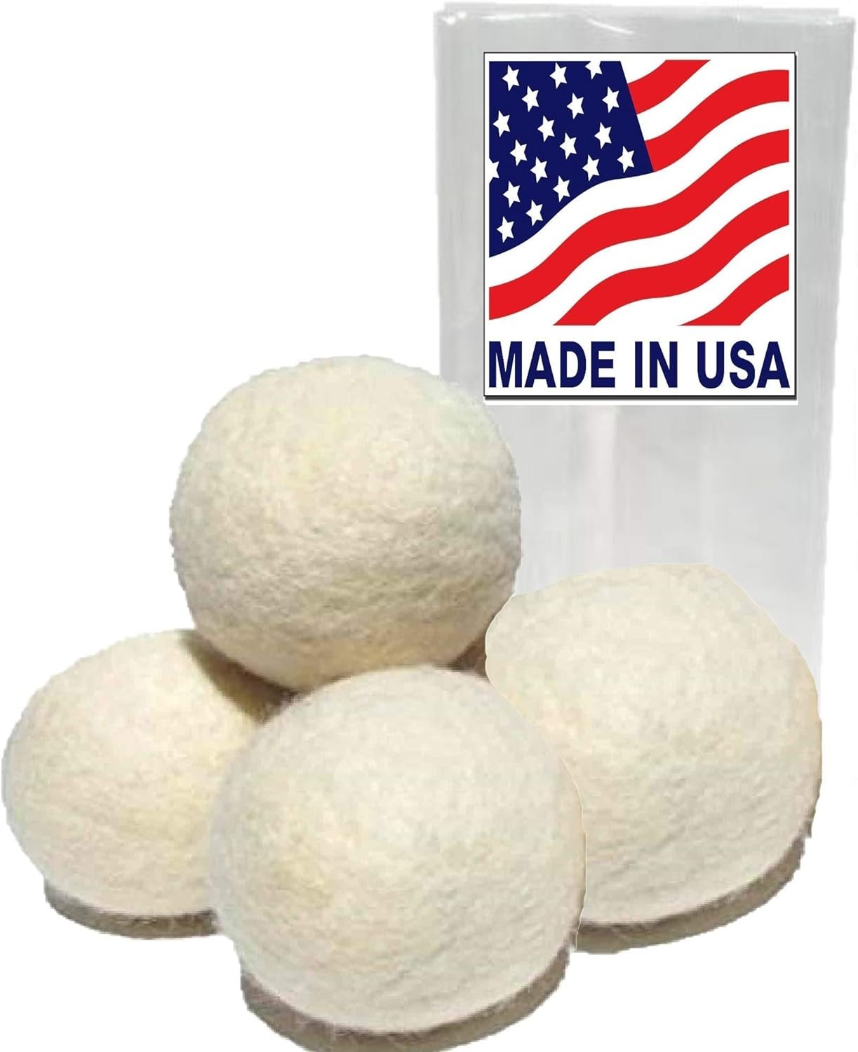 Handmade Wool Dryer Balls – Set of Four -Made in America Natural and Unscented