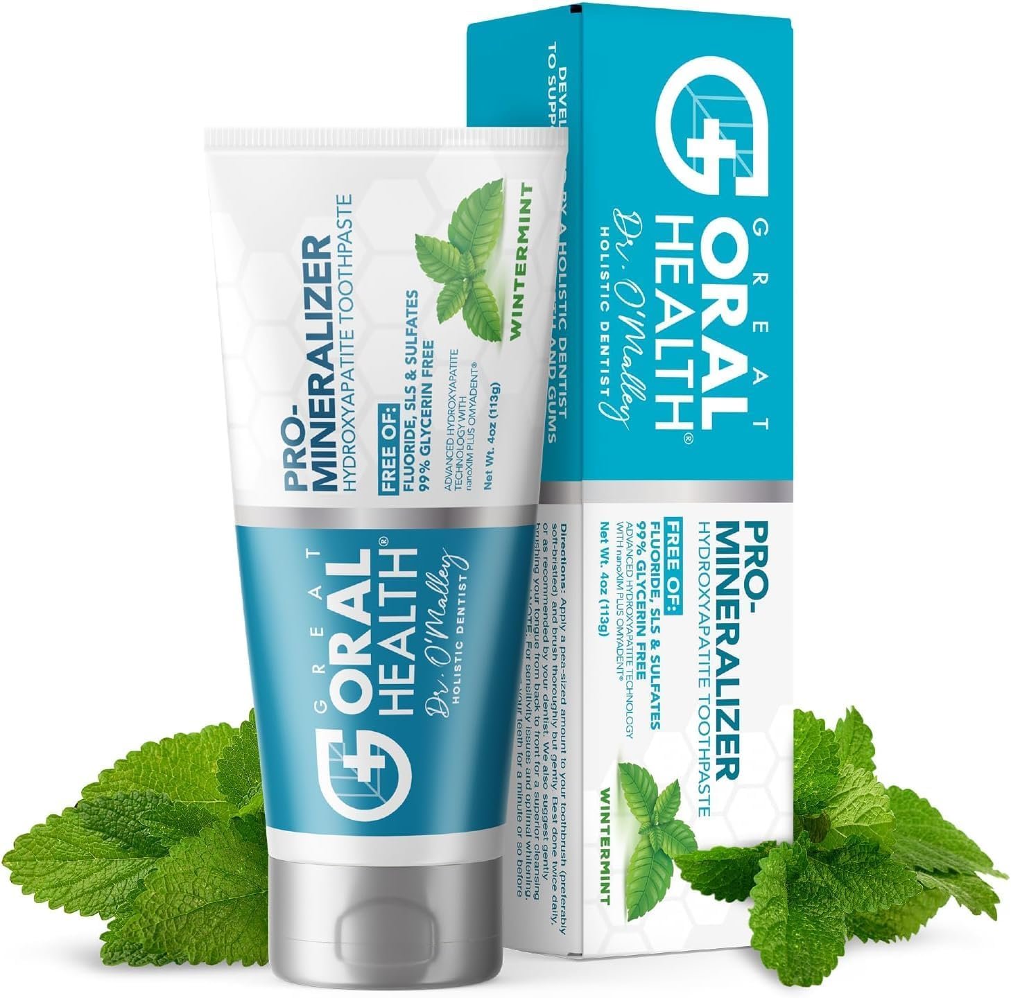 Nano hydroxyapatite Toothpaste Fluoride Free | Pro Remineralizing Toothpaste Plus Anti Cavity Xylitol – Dentist Formulated Tooth Remineralization for Sensitive Teeth & Enamel Support in Wintermint