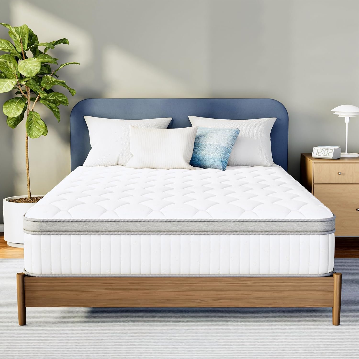 Neo Sleep Queen 12 Inch Hybrid Pocket Spring Mattress, Motion Isolation