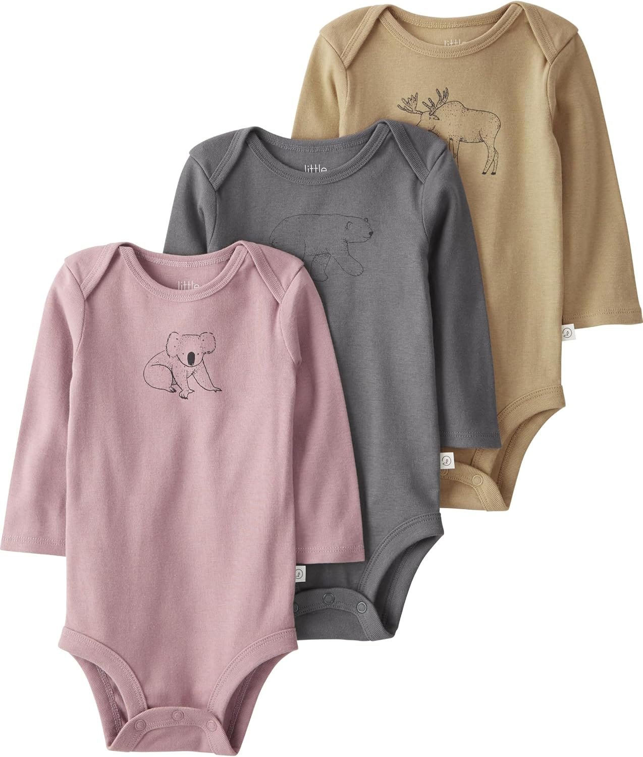 little planet by carter’s Baby 3-pack Long Sleeve Bodysuits Made With Organic Cotton
