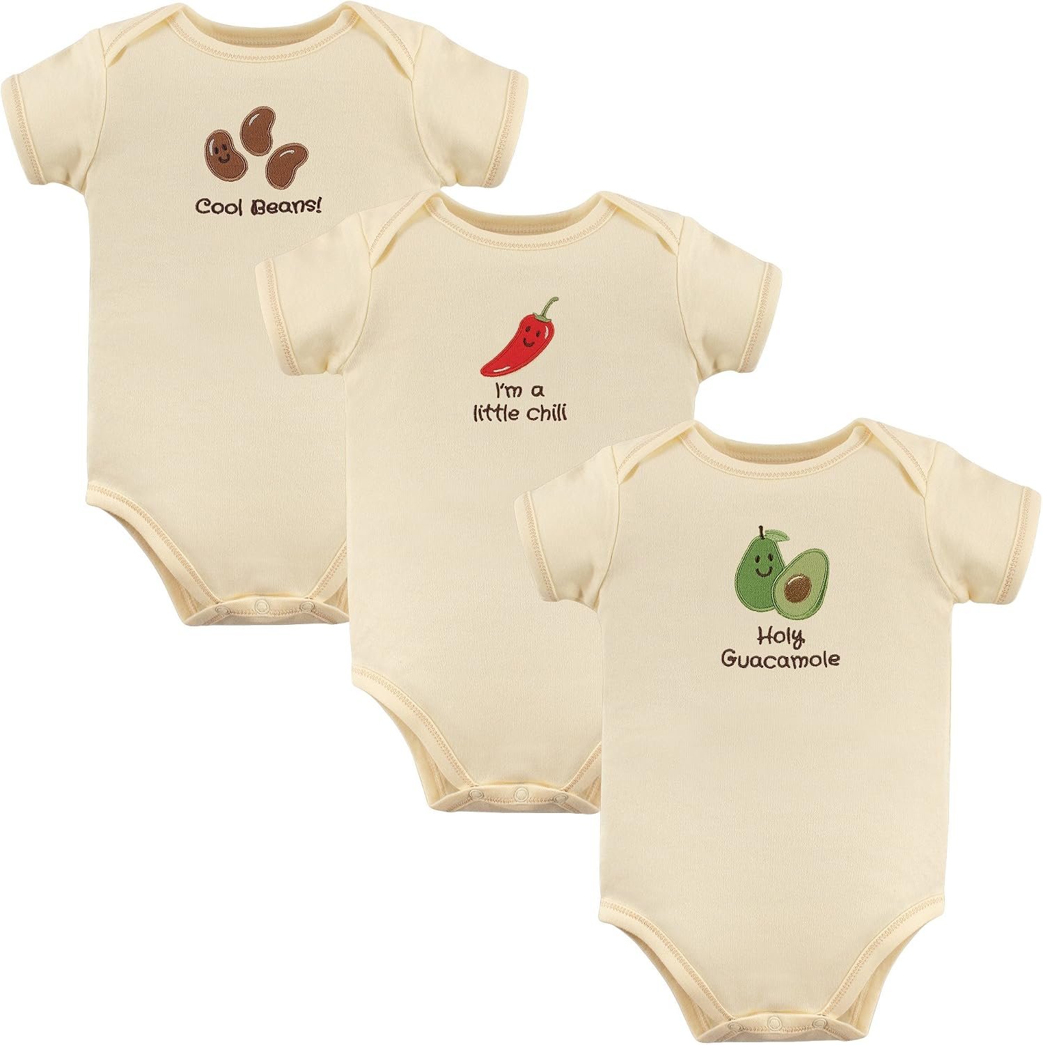 Touched by Nature Baby Boys’ Organic Cotton Bodysuits Bodysuit, 3 Pack