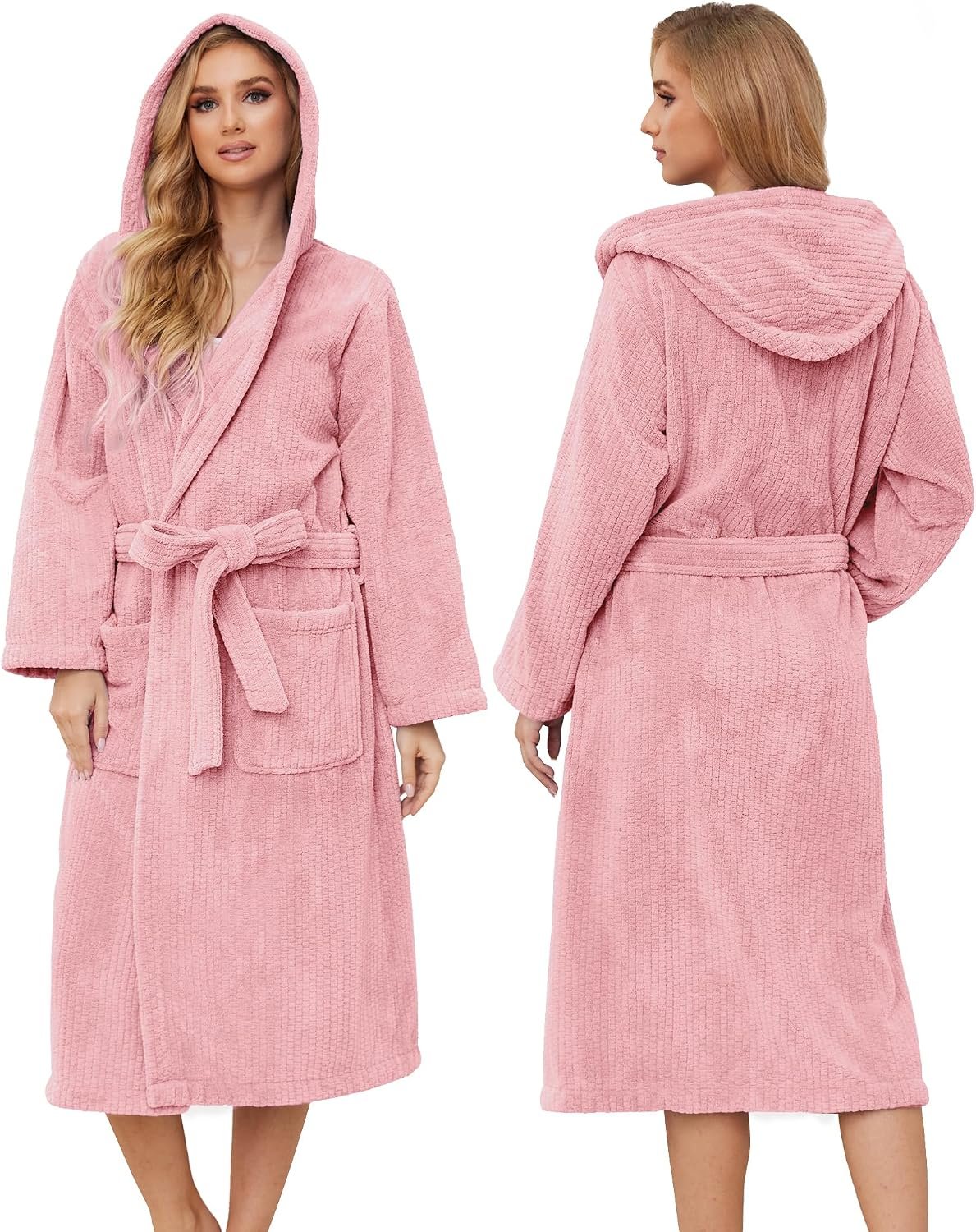 PJGGZ Hooded Bathrobes for Women, Soft Long Towel Robes for Women – Quick Dry yet Warm