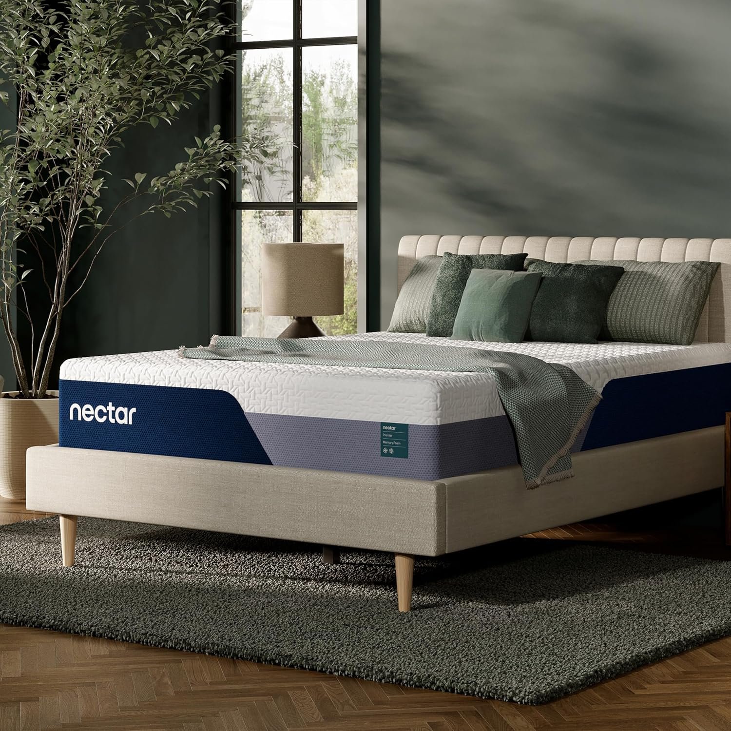 Nectar Premier 13” Memory Foam Mattress, Queen, Medium Firm, 1-Year Trial