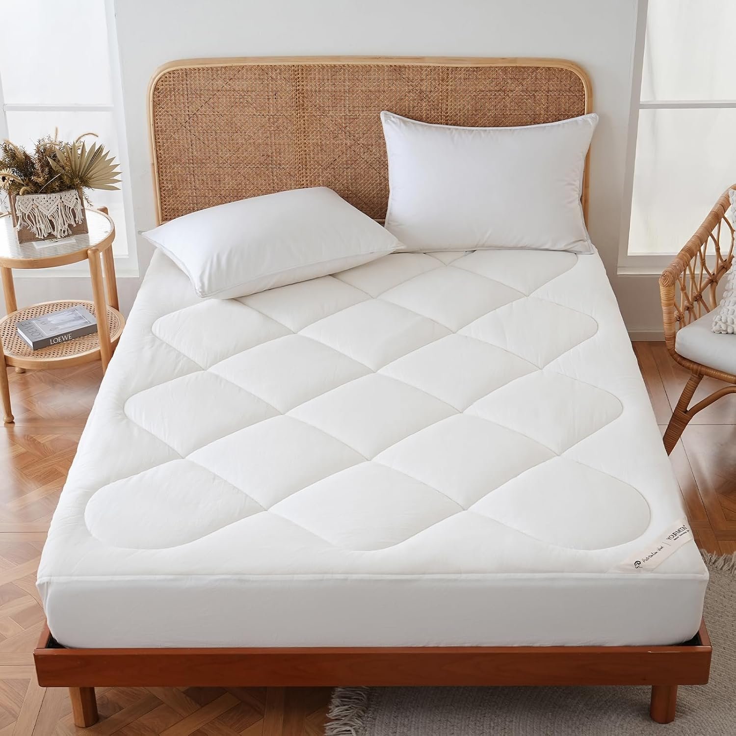 YOUR MOON 100% Wool Mattress Pad Twin XL, 500 GSM, White, 39 x 80 in