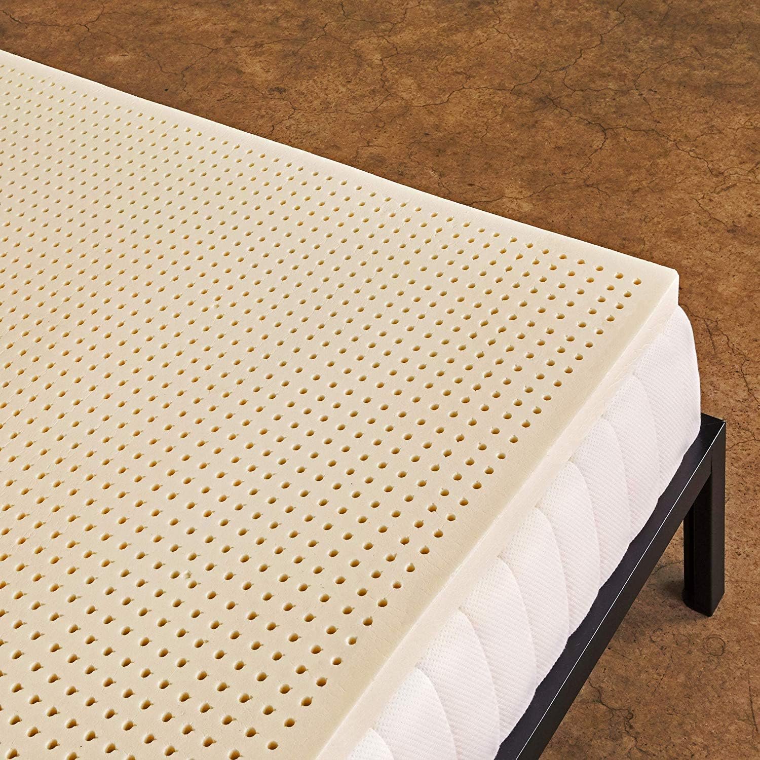 Pure Green Natural Latex Mattress Topper – Firm – 3 Inch – Queen Size (GOLS Certified Organic)