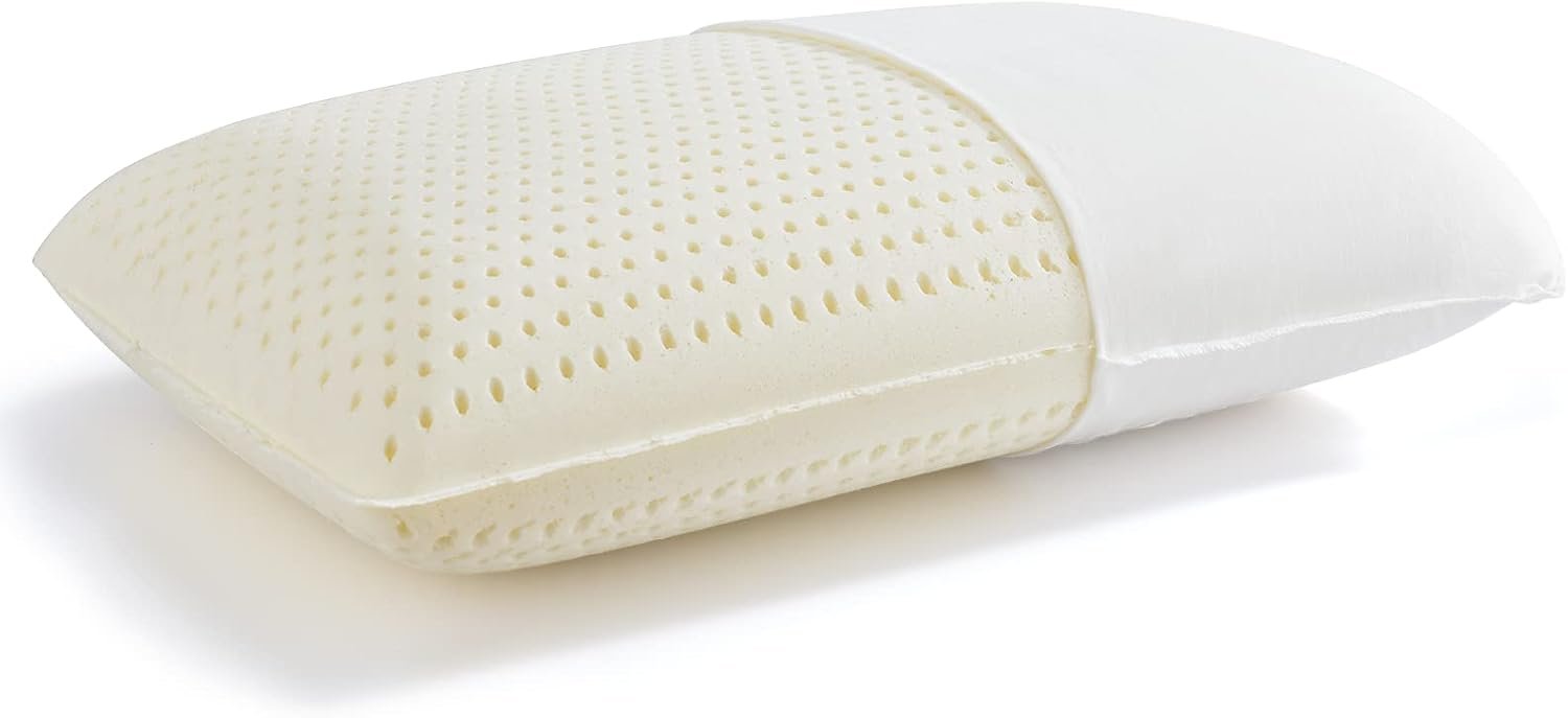 Kiss Dream 100% Talalay Latex Pillow, Natural Sleeping Bed Pillow – Luxury Soft Queen Size Pillow for Side, Back, and Stomach Sleepers – Removable Breathable Cotton Cover (Queen (Medium))