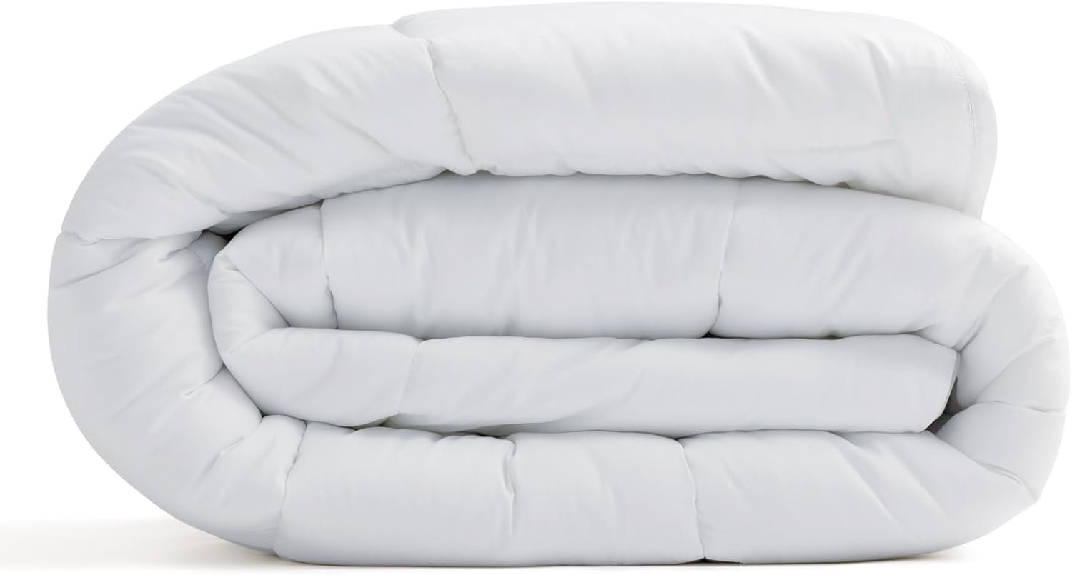 Molithe Duvet Insert 100% Cotton Comforter Shell Winter Heavyweight, Australian Wool Cotton Filling, Noiseless Temperature Regulation Breathable Comfortable Wool Bedding for Luxurious Sleep Queen