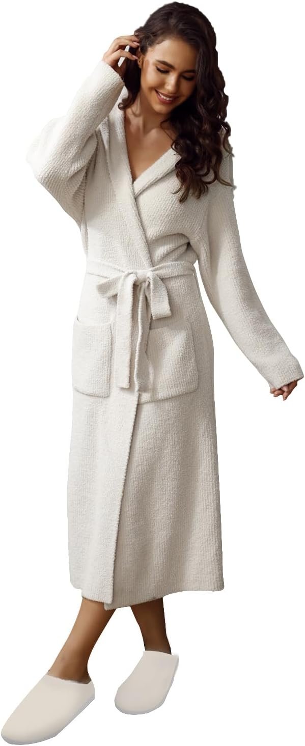 MH MYLUNE HOME Ultra Soft Robes for Women with Pockets, Womens Robe Plush