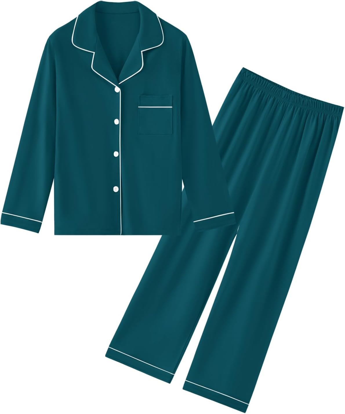QZH.DUAO Boys’ Modal Pajama Set Long-Sleeve Top and Pants