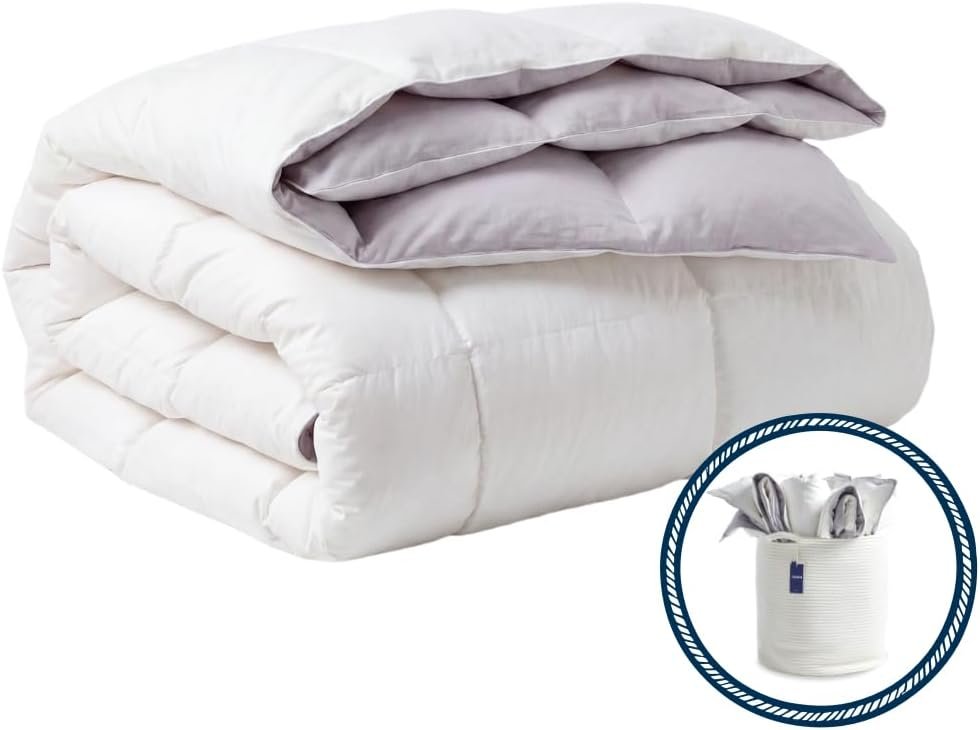 Vesta Merino Wool Comforter, All Season Austral-Hungarian Luxury Duvet for Hot Sleepers, Humidity Fighting, Enhanced Climate Control (Full/Queen)