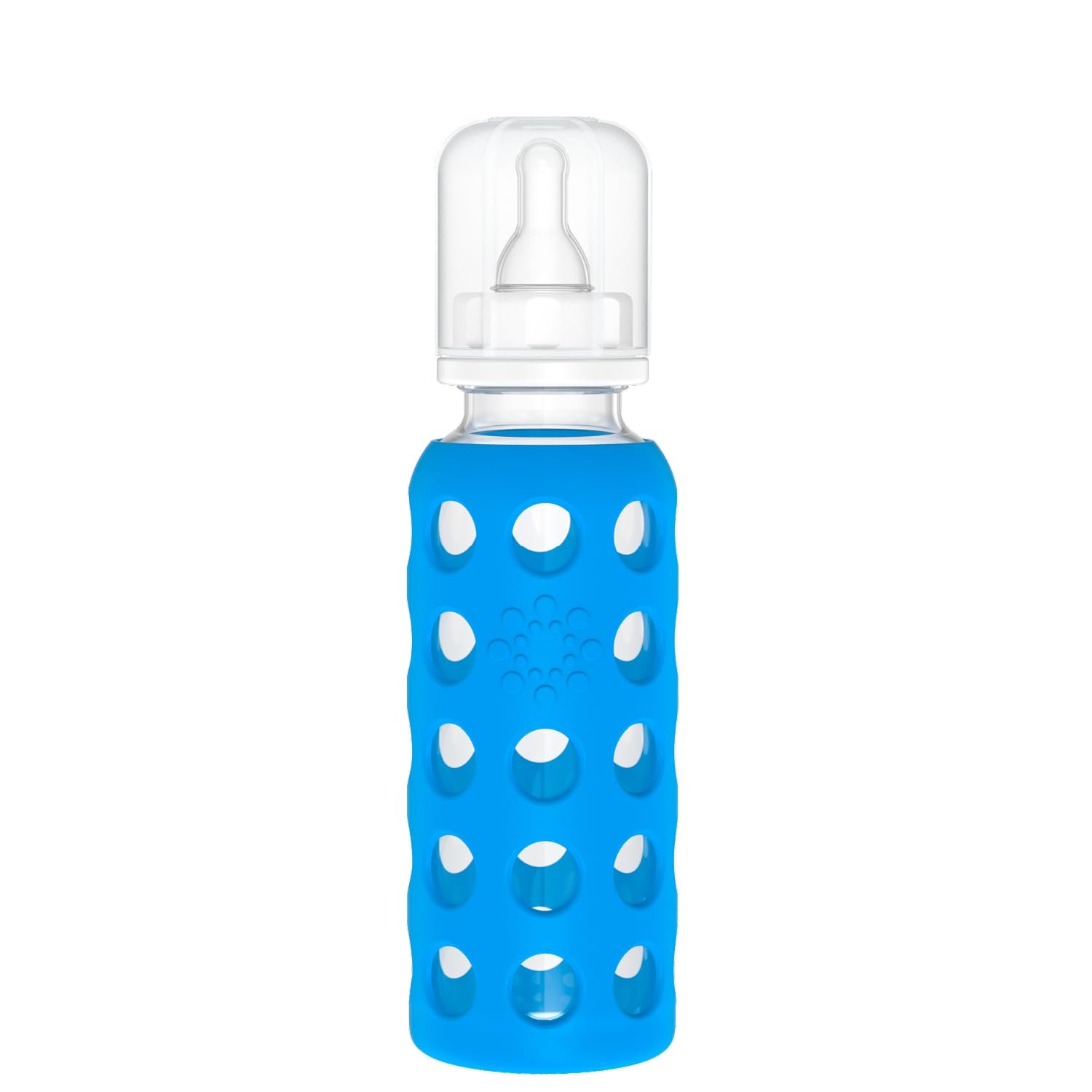 Lifefactory 9oz Glass Baby Bottle with Stage 2 Nipple, Cobalt Blue