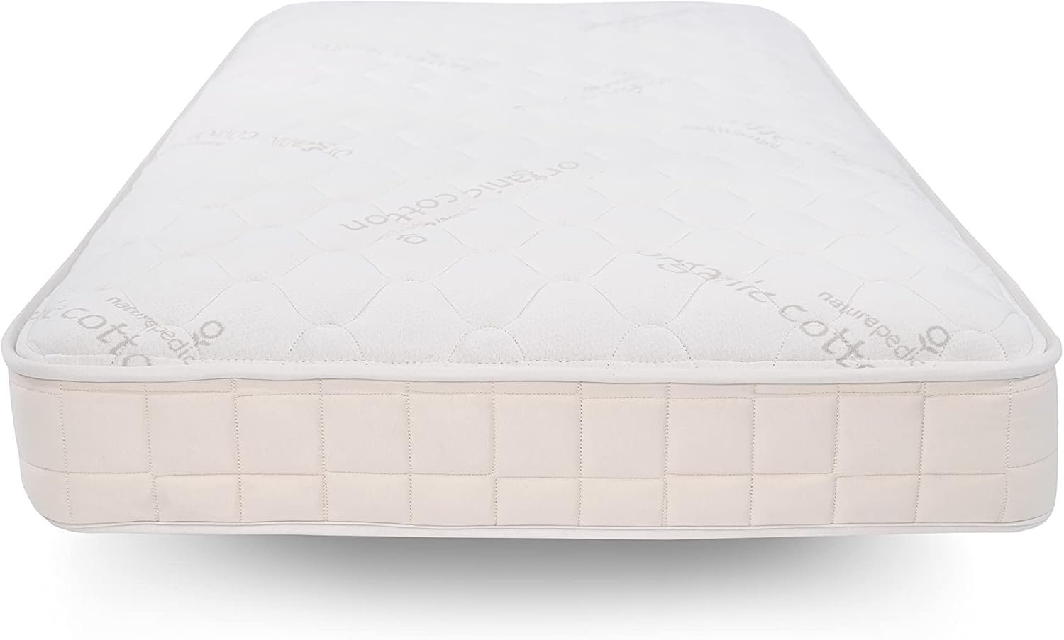 Naturepedic 2-in-1 Organic Kids Mattress with 546 microcoils + 364 Support coils – Full Mattress with Quilted Top and Waterproof Layer – Firm for Kids