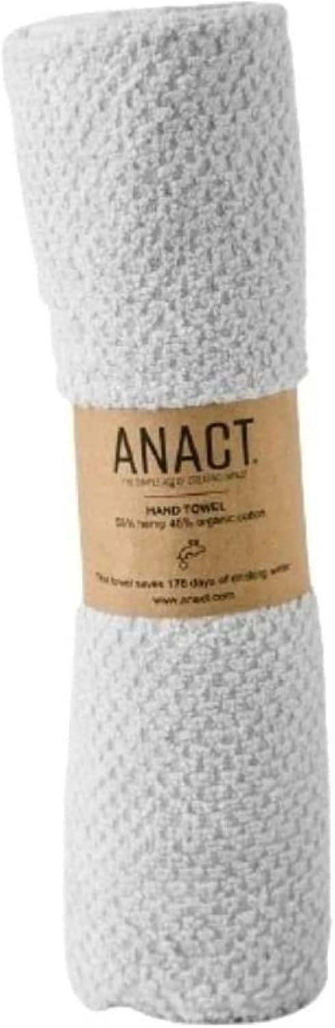 Hemp White Hand Towel – 1pk Organic Eco-friendly Absorbent Sustainable Spa Quality Bathroom Towel w/Organic Cotton & Hemp Fiber