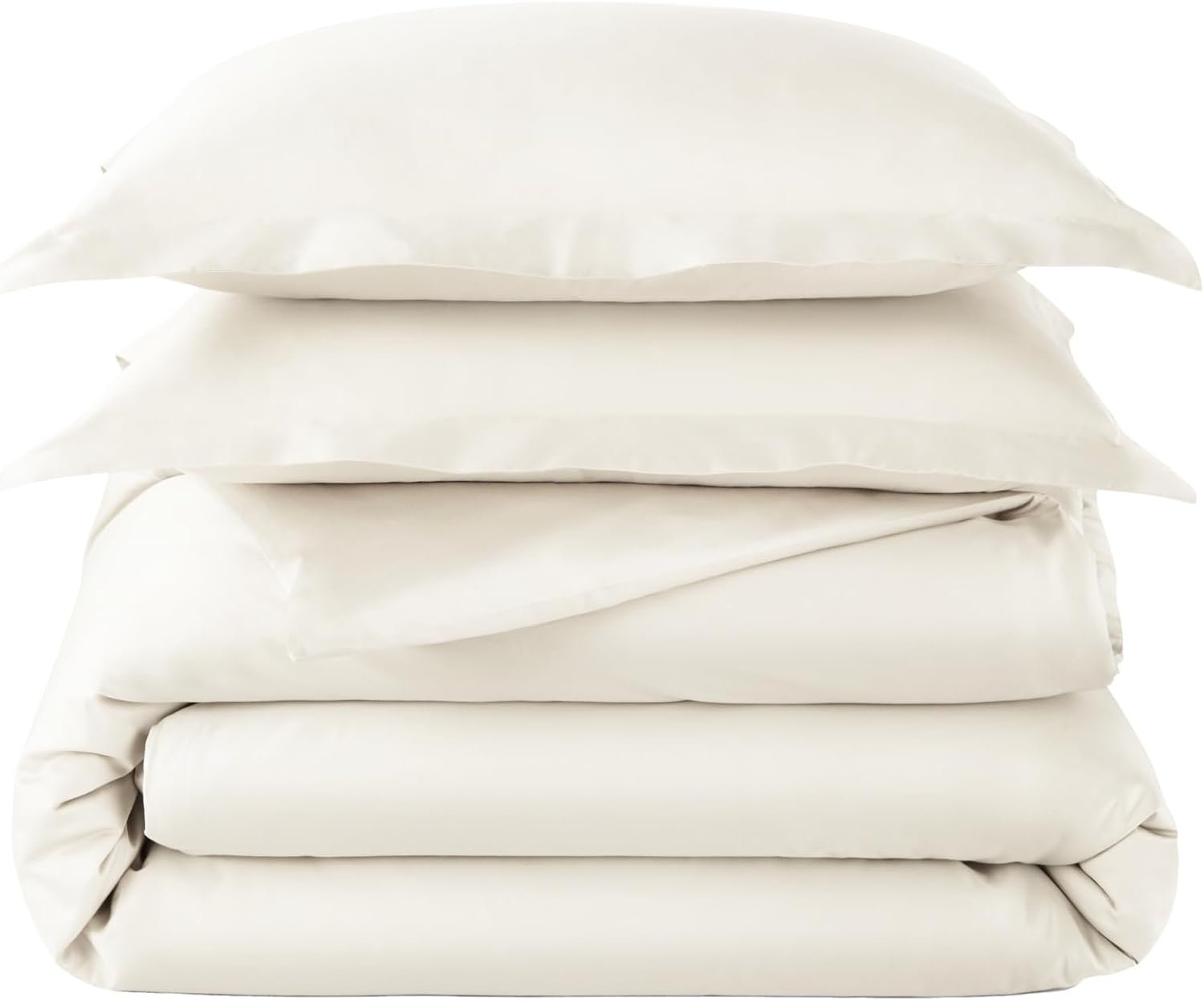 100% Organic Cotton Duvet Cover Queen Size – Naturally Soft Lightweight & Cooling Duvet Cover Set with Decorative Shams – Premium GOTS Certified 500 Thread Count Sateen Weave (Natural, Full/Queen)