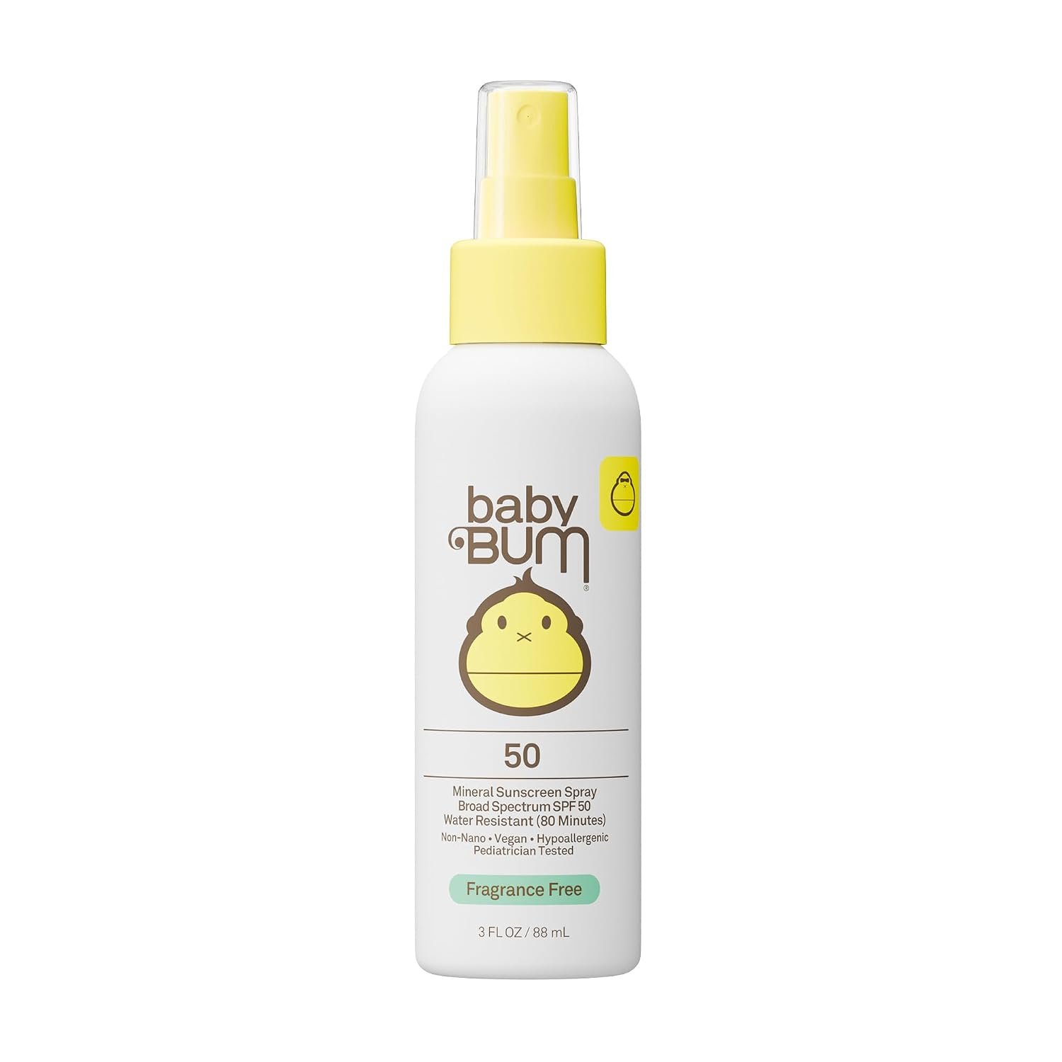 Baby Bum SPF 50 Sunscreen Spray – Mineral UVA/UVB Face and Body Protection for Sensitive Skin – Travel Size – 3 oz