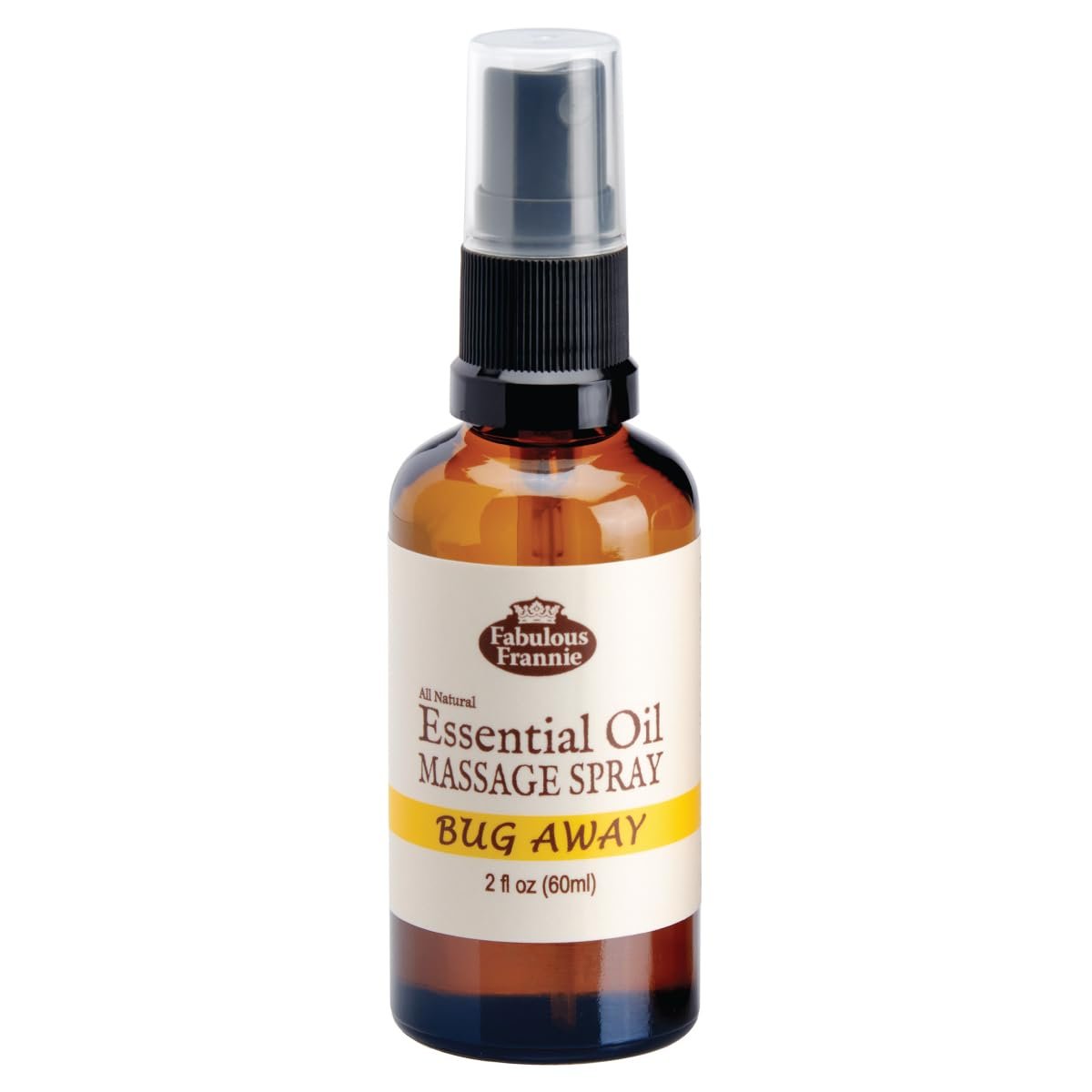 Fabulous Frannie Bug Away Healthy Massage Spritz Made with Carrier Oils and Citronella, Lavender, Eucalyptus and Lemongrass Essential Oils 2oz