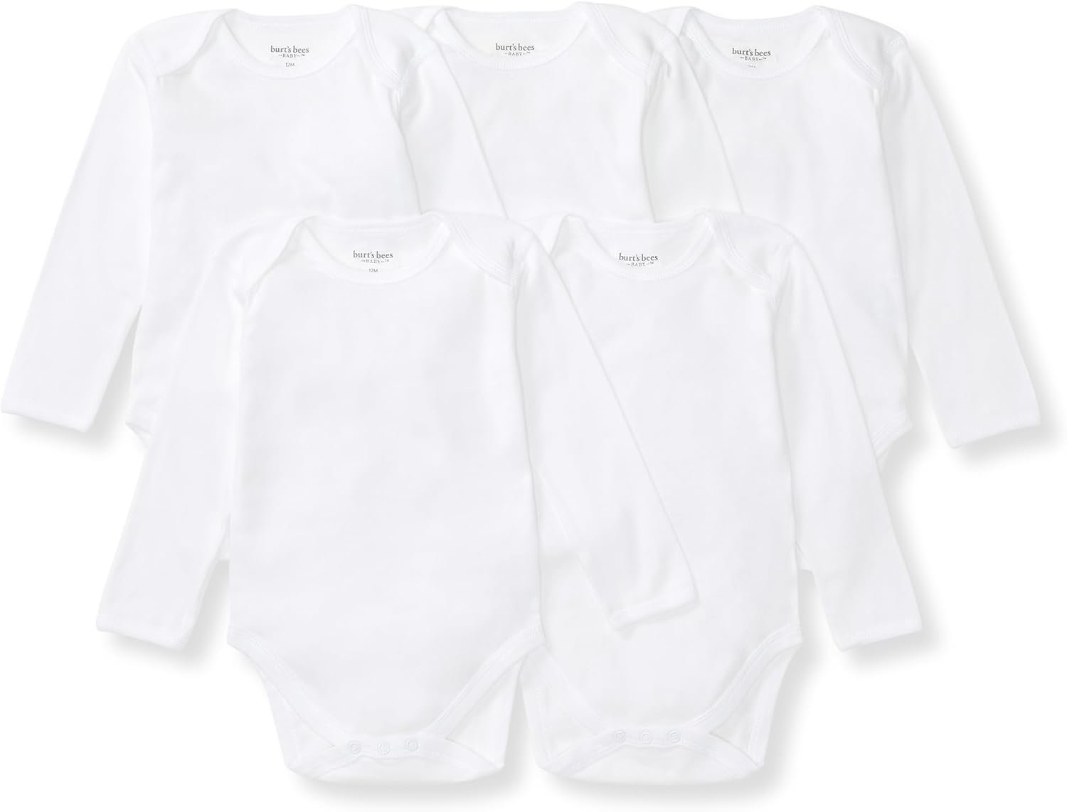Burt’s Bees Baby Unisex Bodysuits, Short Sleeve Organic Sleepwear, 5-Pack