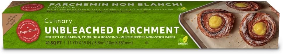 PaperChef Unbleached Parchment Paper Nonstick 15″ x 33′ 41 sq ft