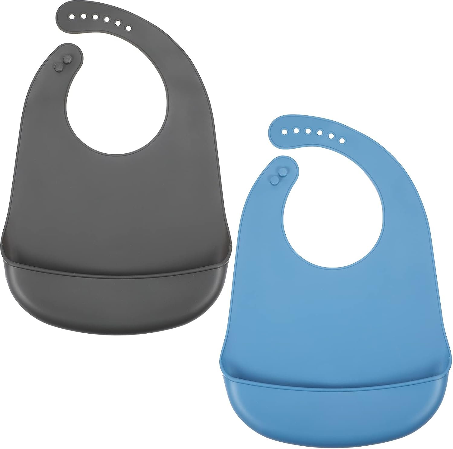 2 Pieces Adult Bibs Washable Silicone Adult Bibs for Elderly Men Women