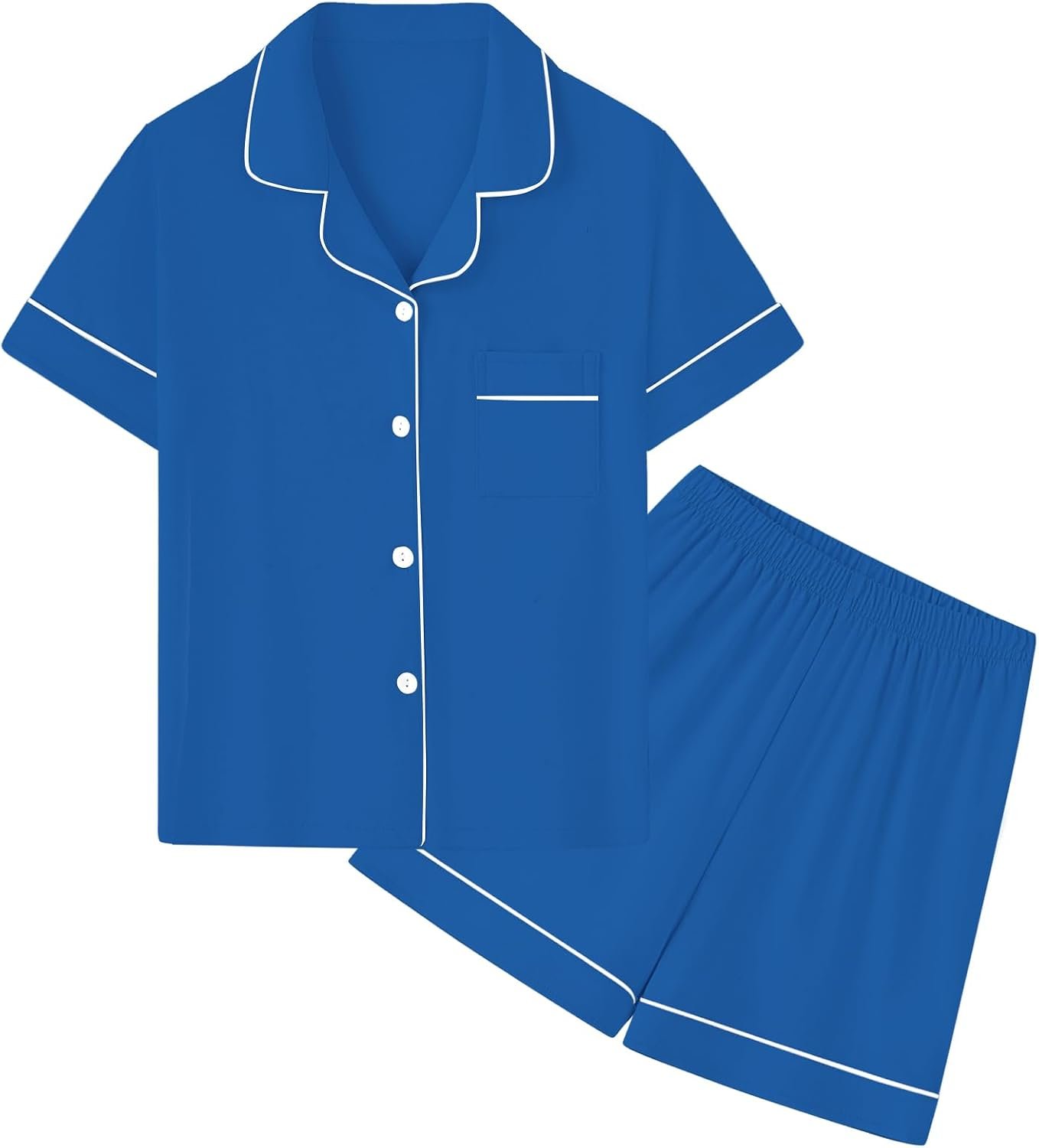QZH.DUAO Pajamas For Boys, Lyocell Pajamas Kids Soft Short Sleeve 2-Piece Pjs Set Kids Sleepwear For Ages 5-14