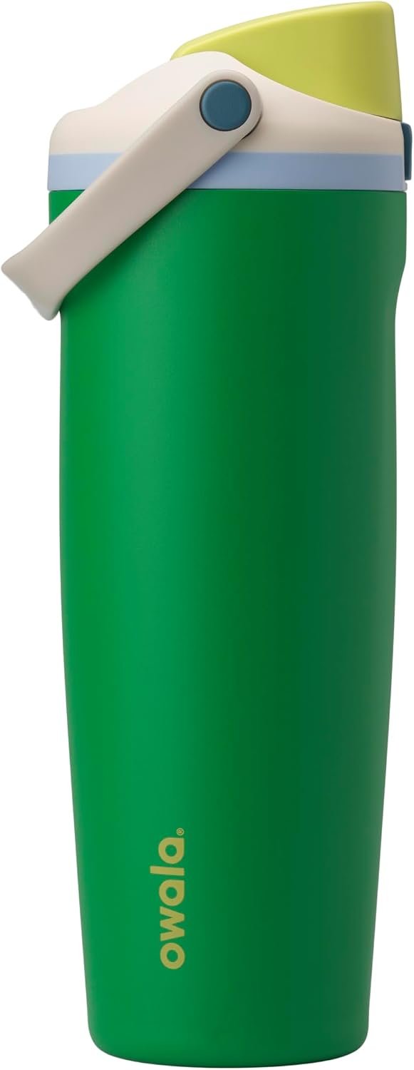 Owala FreeSip Sway Insulated Stainless Steel Water Bottle with Two-Way Spout, Built-In Straw and Bucket Handle, Made for Travel, School, and Sports, BPA Free, Leak Proof, 30 oz, Putting Green