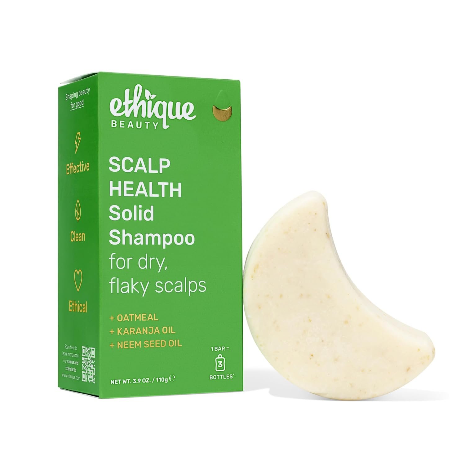 Ethique Scalp Health Solid Shampoo Bar with Oatmeal, 3.88 oz