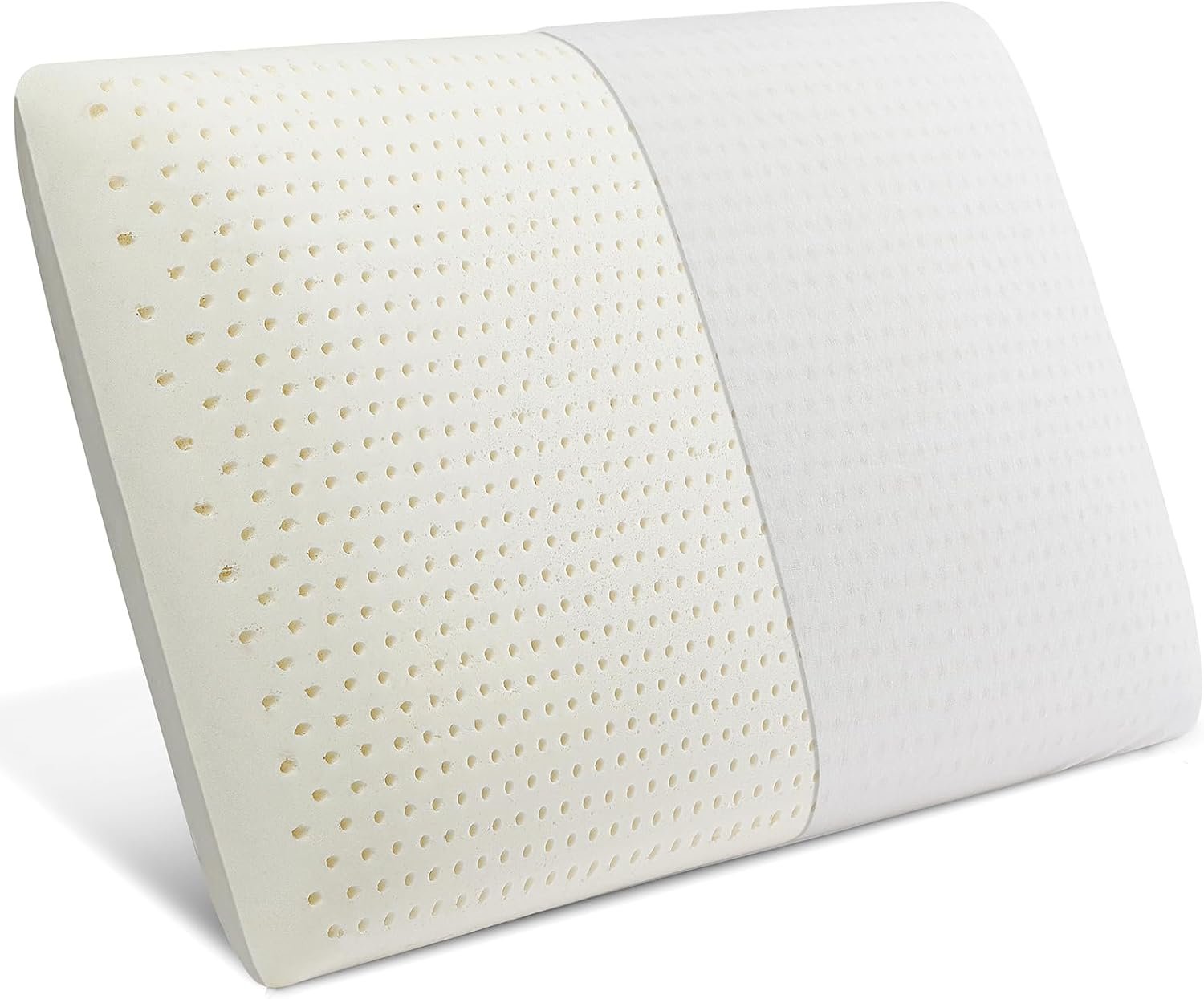 Talalay 100% Natural Premium Latex Pillow,Bed Pillow for Sleeping with Removable Cotton Cover, Helps Relieve Pressure, Breathable, Pressure Relief, Durable (Queen, Medium 6.2”H)