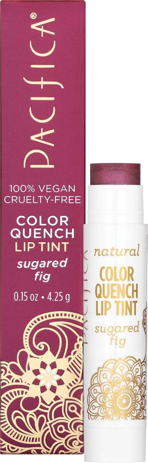 Pacifica Tinted Lip Balm – Color Quench Hydrating Flavored Lip Balm -Sugared Fig Flavor – Red Pink -w/Coconut Oil & Cocoa Butter Natural Clean Beauty Vegan & Cruelty-Free Dermatologist Tested
