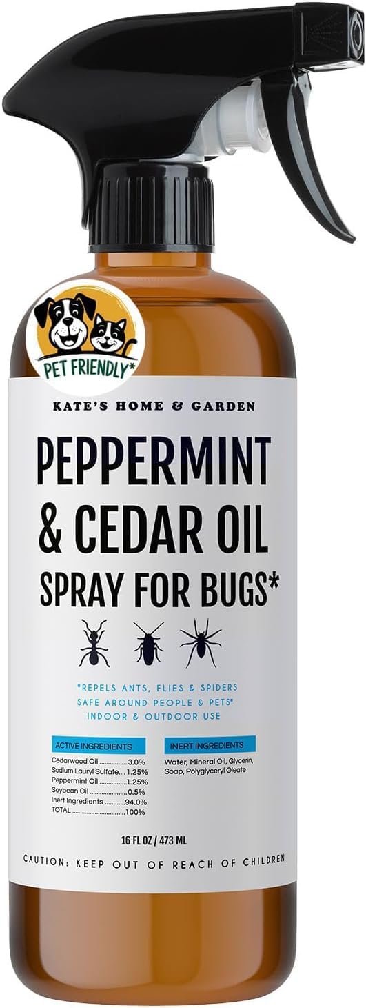 Kate’s Home & Garden Peppermint Oil Spray for Bugs, Ants, Spiders (16oz)