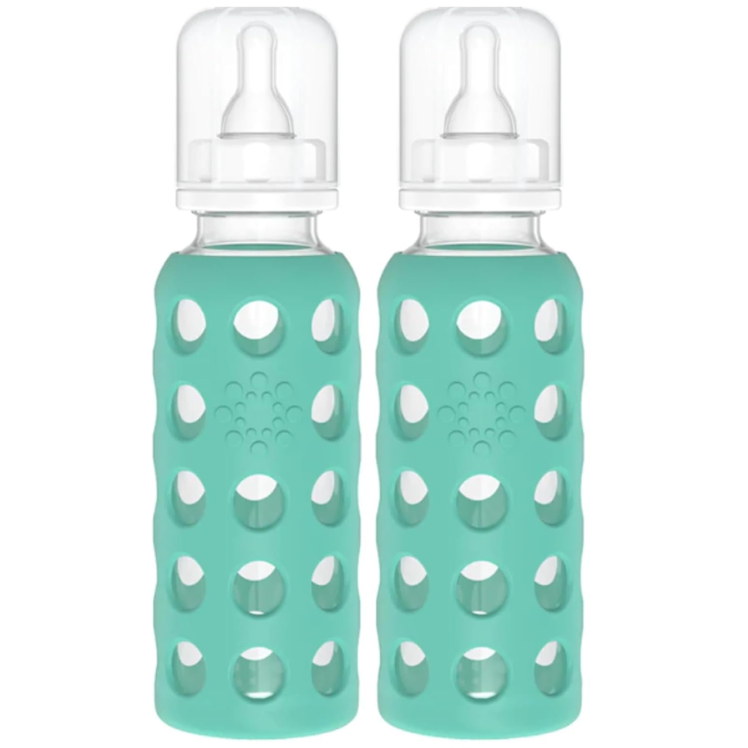 Lifefactory Glass Baby Bottle BPA Free | Protective Silicone Sleeve | 9 oz Pack of 2 | Kale