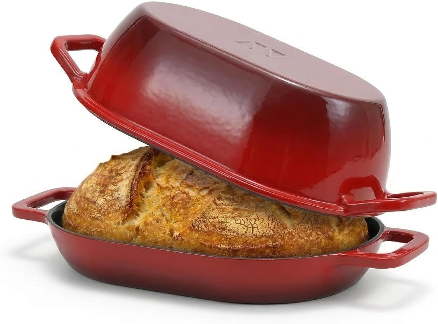 Northriver Casting Enameled Cast Iron Oval Dutch Oven for Bread Baking，12″x8″ Bread Pot with Lid，Ideal for Sourdough, Artisan Loaves & Family Meals，5 Qt