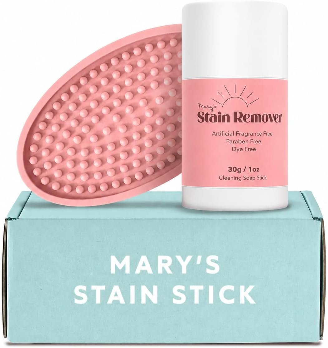 Mary’s Non Toxic Stain Remover Stain Stick with Scrub Base, Natural Refillable Laundry Stain Remover, Baby Stain Remover, Works on Blood, Grass, Food, Ink & Markers