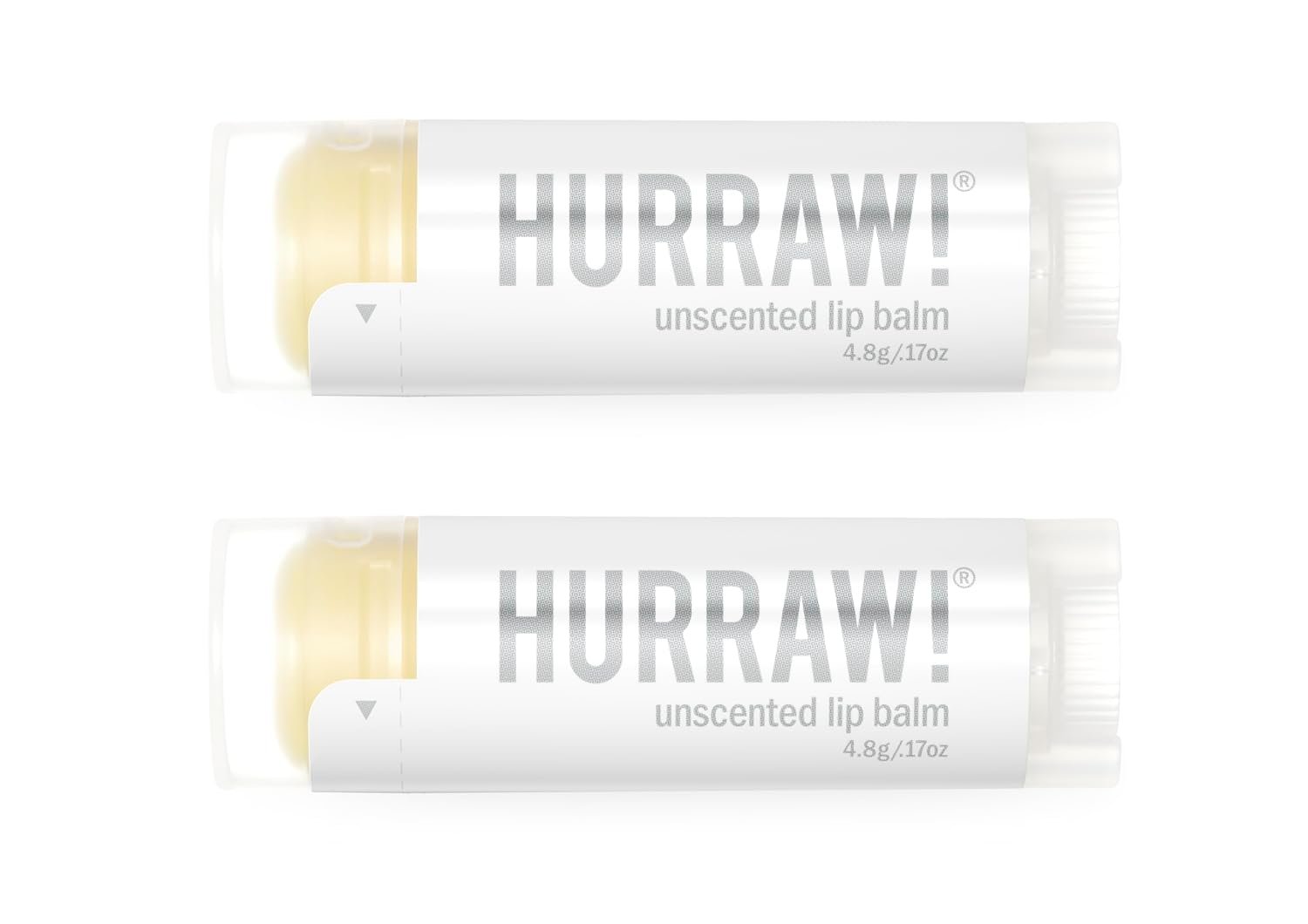 Hurraw! Unscented Lip Balm, 2 Pack: Organic, Certified Vegan, Cruelty and Gluten Free. Non-GMO, 100% Natural Ingredients. Bee, Shea, Soy and Palm Free. Made in USA