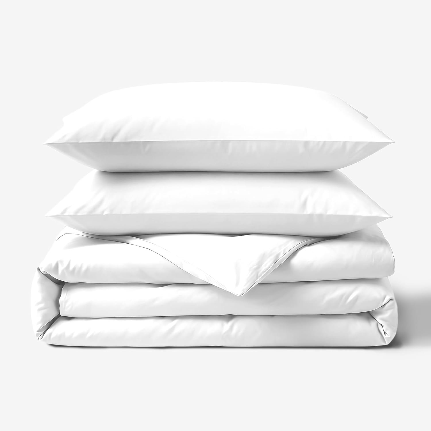 Fabdreams GOTS Certified 100% Organic Cotton Duvet Cover Queen Size – 400 TC Sateen – Soft – Silky – Zipper Closure – Edge Ties – 1 Duvet Cover (90″x92″) + 2 Pillow Shams (20″x26″) – White, 3 Piece