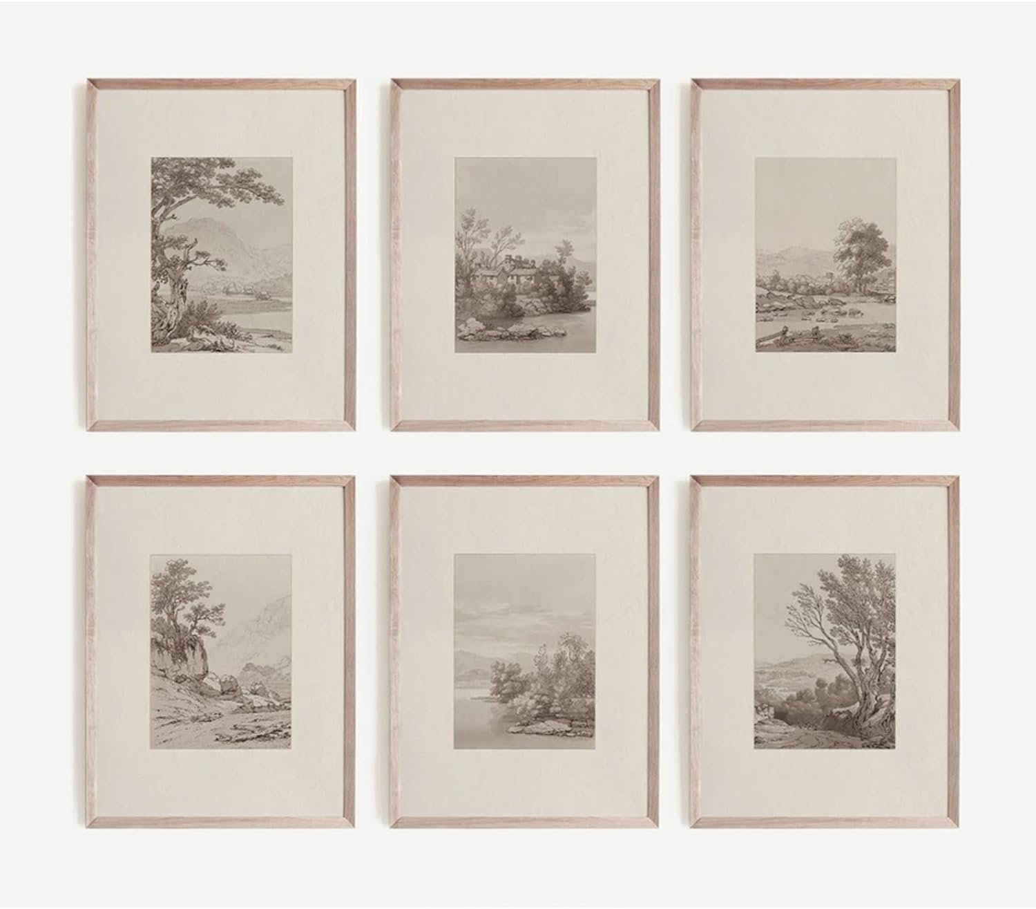 Joocrise Neutral Wall Art Decor Set of 6 Vintage Canvas Wall Art Rustic Farmhouse Wall Art Botanical Prints Country Pictures Neutral Vintage Artwork for Living Room Bedroom 12×16 Inch Unframed