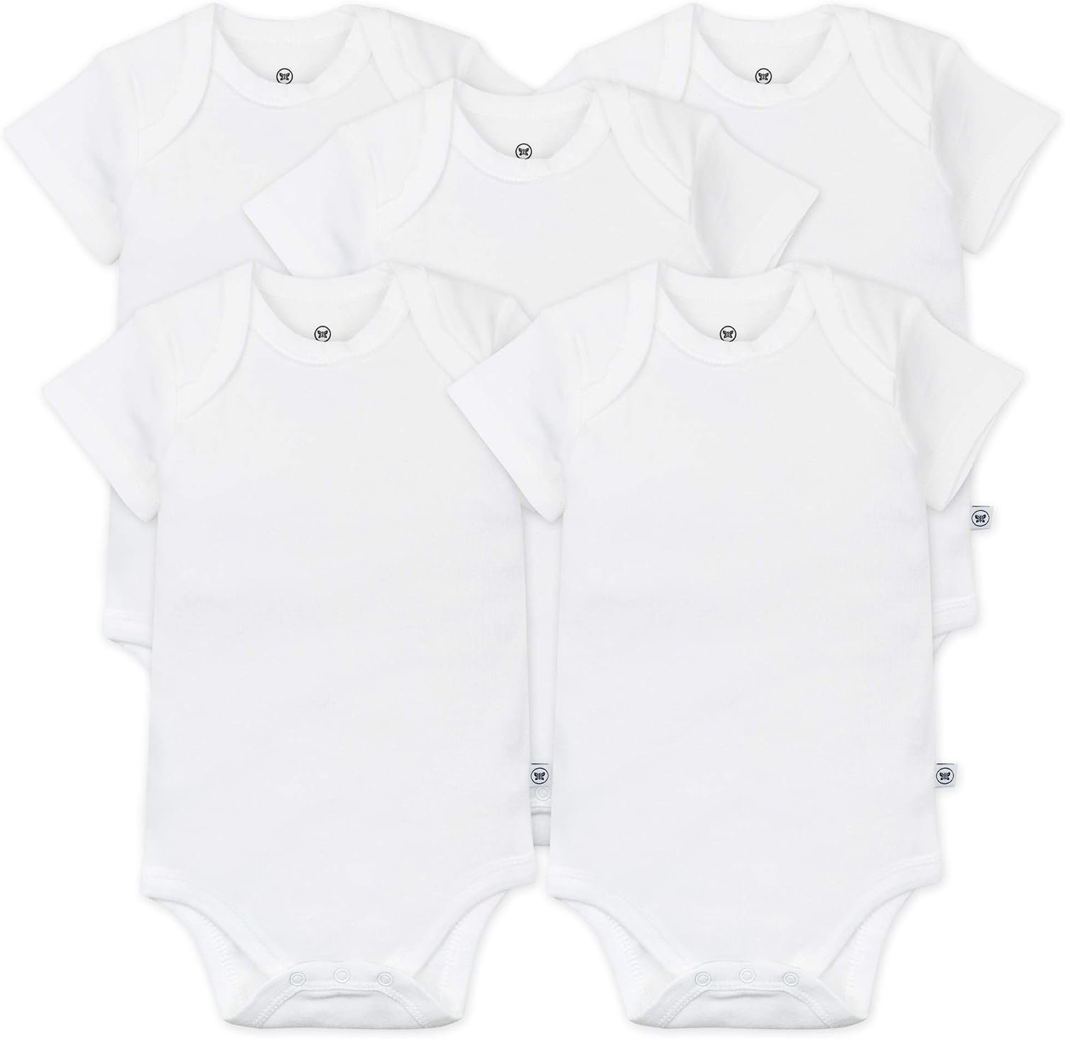 HonestBaby 5-pack Short Sleeve Bodysuits One-piece 100% Organic Cotton for Infant Baby Boys