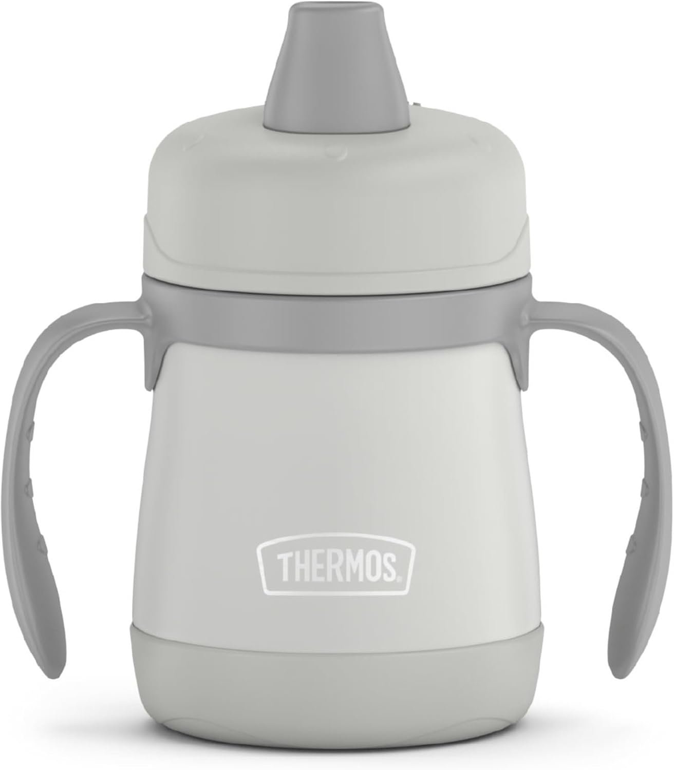 Thermos Kids Stainless Steel Sippy Cup with Handles, 7 Ounces, Pastel Gray