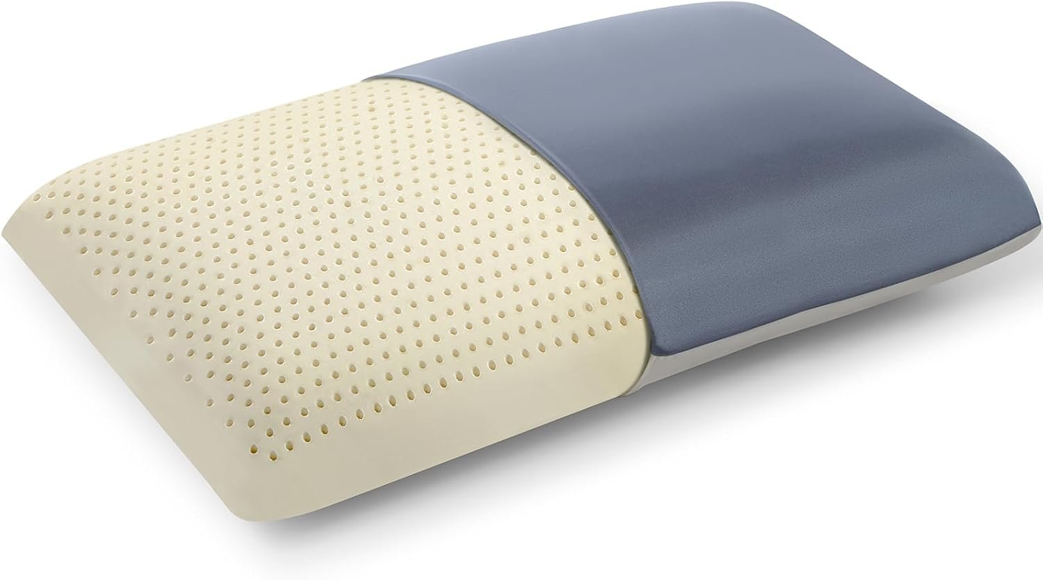 Firm Talalay Latex Pillow, Cooling Ice Silk Cover, Oeko-TEX Certified Supportive Bed Pillow for Neck Pain, High Density & Non-Flattening for Side Sleepers (1, Standard (Low Profile))
