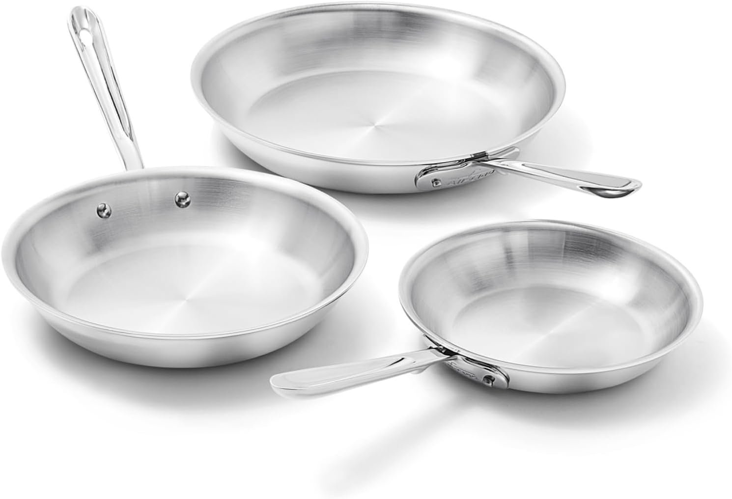 All-Clad D3 Stainless Steel 3-Piece Fry Pan Set, Made in the USA