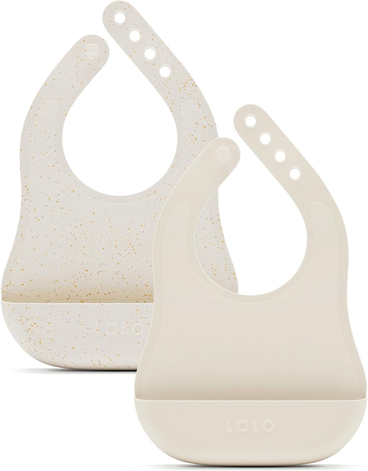 Lalo The Bib, Adjustable Non-Toxic Silicone Baby Bib with Food Catcher