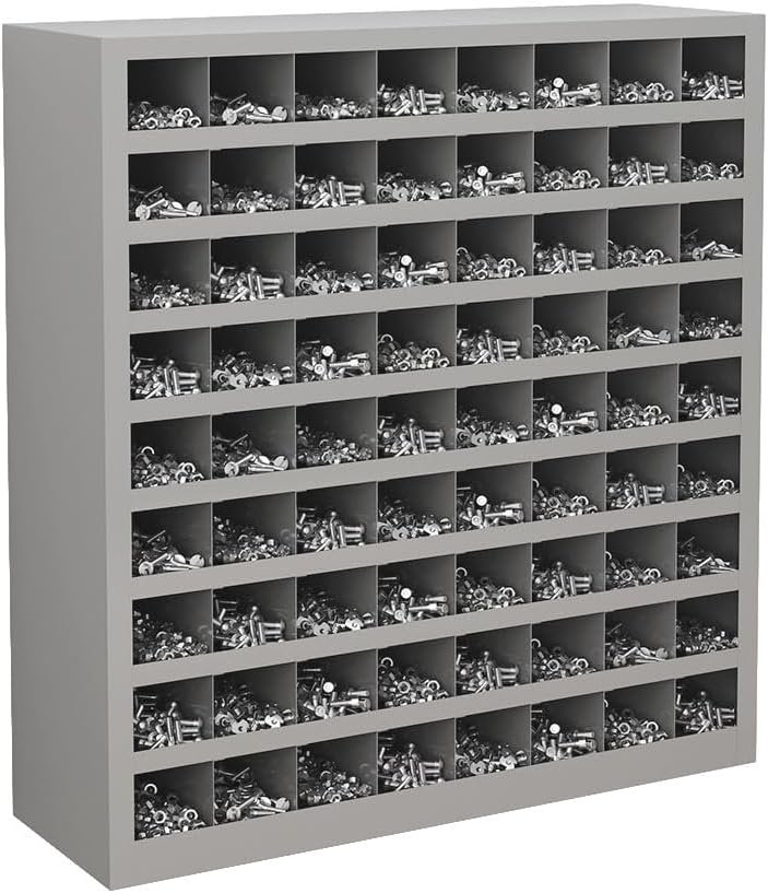 Yeeoy 72 Opening Bin, Steel Bolt Bins Organizer for Shop Garage, Grey