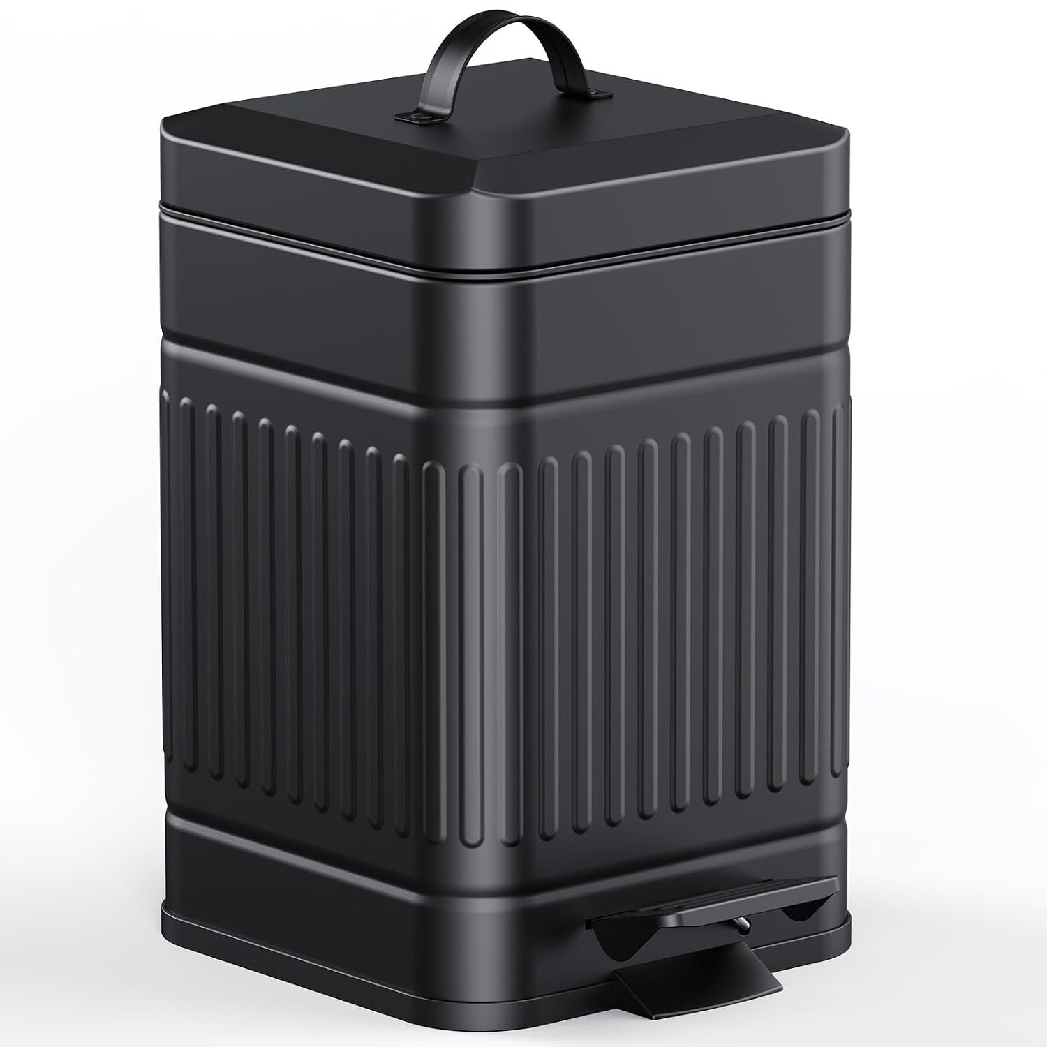 CEROELDA Small Trash Can with Lid-1.3 Gal-Dog Poop Trash Can Outside-Black