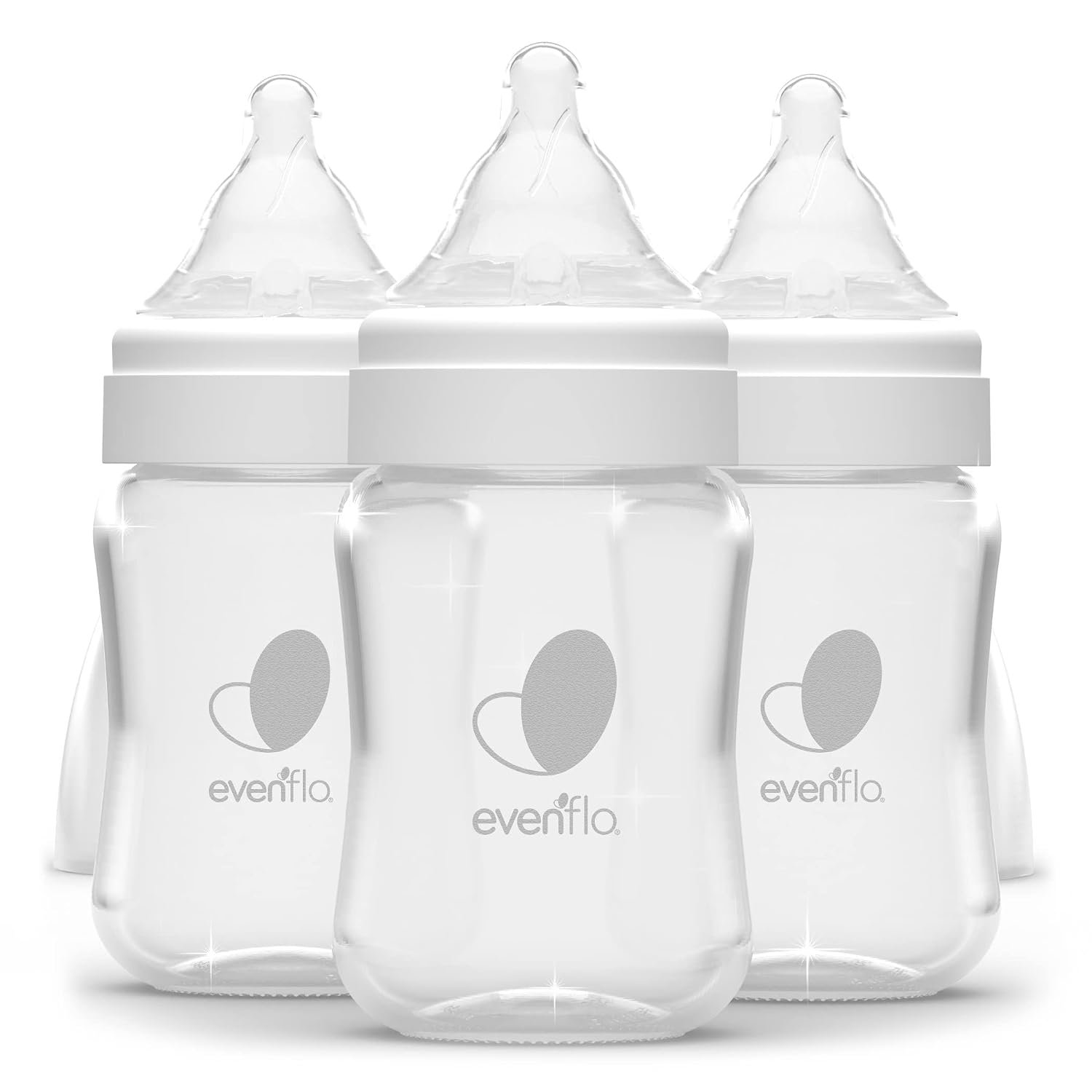 Evenflo Feeding Balance + Wide Neck Glass Bottles – 6oz 3 Pack