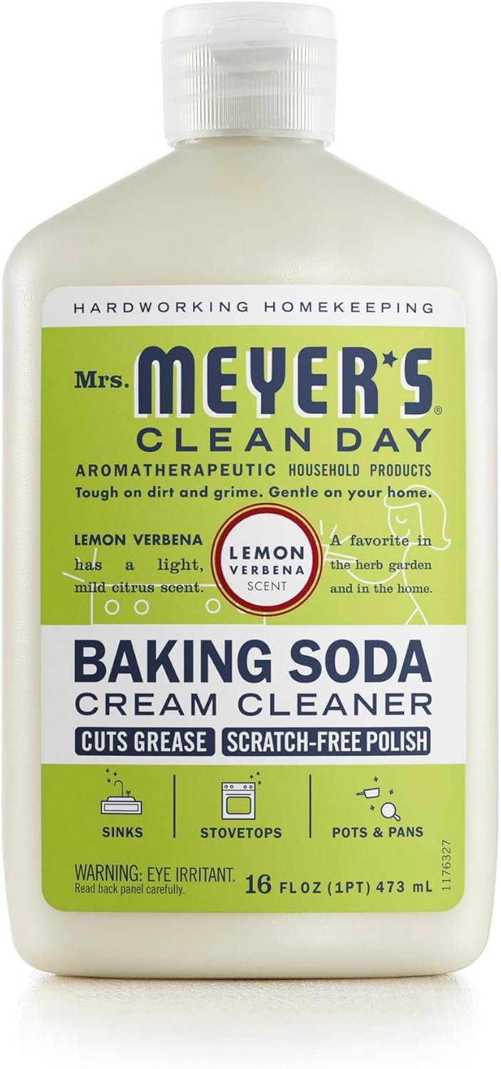 MRS. MEYER’S CLEAN DAY Baking Soda Cream Cleaner, Lemon Verbena, 16 fl oz
