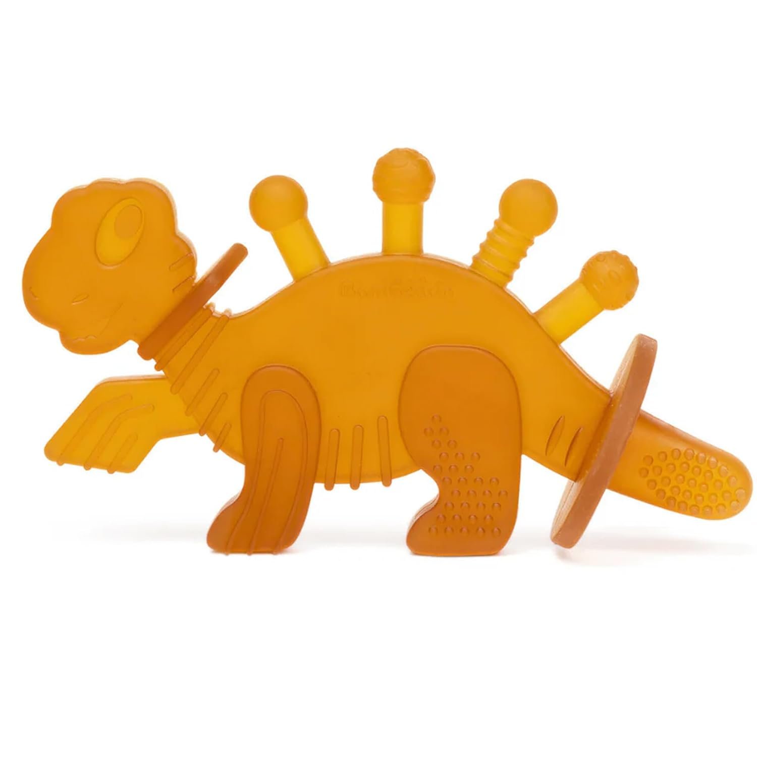Bambeado Dibly Baby Teething Toy – Made with Natural Rubber & Amber Elements – Gentle Support, Easy to Hold, Simple to Clean – Cute Dinosaur Teether Toy – Alternative to Amber Teething Necklace