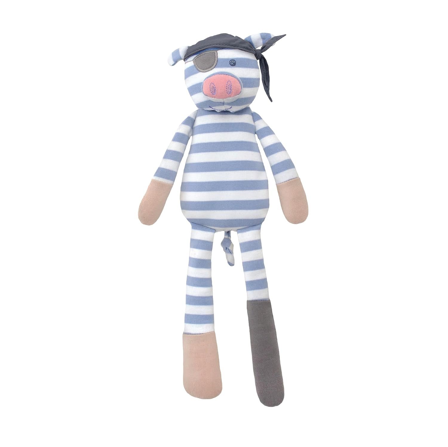 Organic Farm Buddies Apple Park Pirate Pig Plush Baby Toy for Newborns, Infants, Toddlers – Hypoallergenic, 100% Organic Cotton