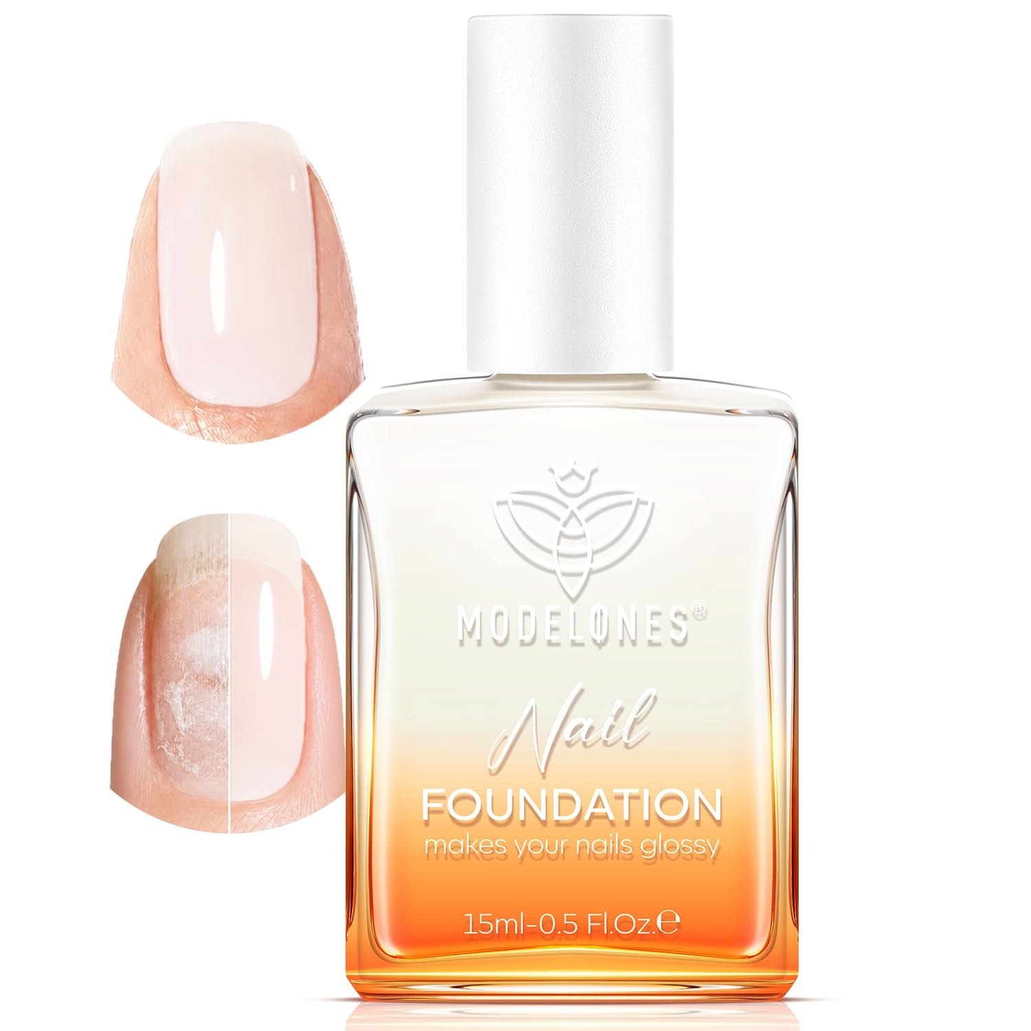 Modelones Nail Strengthener and Growth, Milky White Nail Polish Nail Repair